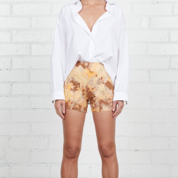 Cotton Citizen Ibiza Bike Shorts Tie Dye Java Splatter L NWT - Picture 1 of 4
